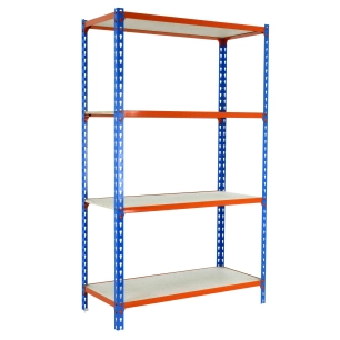 Etagère légère sans vis MADERCLICK 4/300 1500 BLEU/ORANG/BOIS BLEU/ORANGE/BOIS 1500x900x300 - SIMONRACK