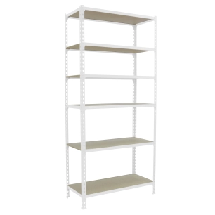 Etagère légère sans vis MADERCLICK PLUS 6/500 BLANC/BOIS BLANC/BOIS 2500x1000x500 - SIMONRACK