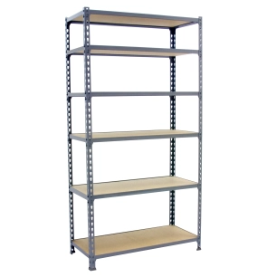 Etagère légère sans vis MADERCLICK SUPERPLUS 6/300 GRIS/BOIS GRIS/BOIS 2500x1100x300 - SIMONRACK