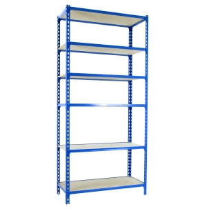 Etagère légère sans vis MADERCLICK MINI 6/500 BLEU/BOIS BLEU/BOIS 2500x800x500 - SIMONRACK