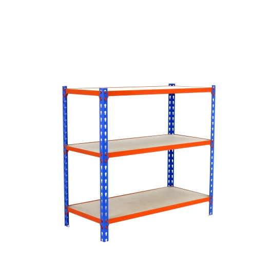 Etagère légère sans vis MADERCLICK SUPERPLUS 3/300 900 BLEU/ORANGE/BOIS BLEU/ORANGE/BOIS 900x1100x300 - SIMONRACK
