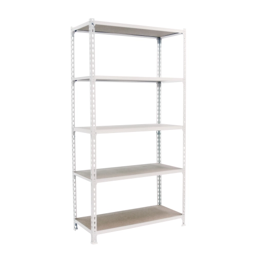 Etagère légère sans vis MADERCLICK MEGAPLUS 5/300 BLANC/BOIS BLANC/BOIS 2000x1200x300 - SIMONRACK