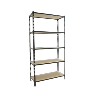 Etagère légère sans vis MADERCLICK MEGAPLUS 5/300 ANTRACITE/BOIS ANTRACITE/BOIS 2000x1200x300 - SIMONRACK