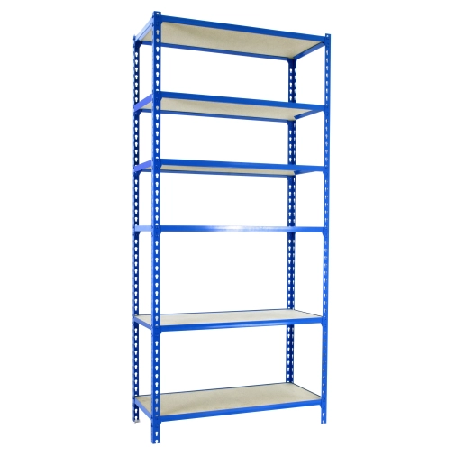 Etagère légère sans vis MADERCLICK MEGAPLUS 6/300 2500 BLEU/BOIS BLEU/BOIS 2500x1200x300 - SIMONRACK