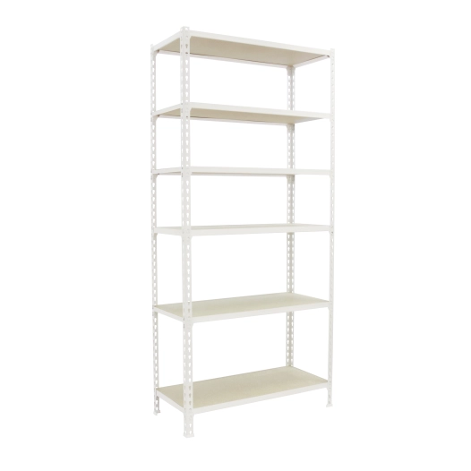 Etagère légère sans vis MADERCLICK MEGAPLUS 6/300 2500 BLANC/BOIS BLANC/BOIS 2500x1200x300 - SIMONRACK
