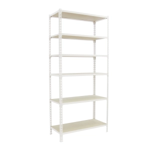 Etagère légère sans vis MADERCLICK MEGAPLUS 6/400 2500 BLANC/BOIS BLANC/BOIS 2500x1200x400 - SIMONRACK