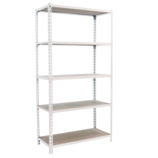 Etagère légère sans vis MADERCLICK SUPERPLUS 5/300 BLANC/BOIS BLANC/BOIS 2000x1100x300 - SIMONRACK