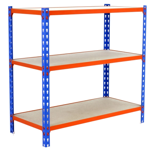 Etagère légère sans vis MADERCLICK SUPERPLUS 3/300 1000 BLEU/ORANG/BOIS BLEU/ORANGE/BOIS 1000x1100x300 - SIMONRACK