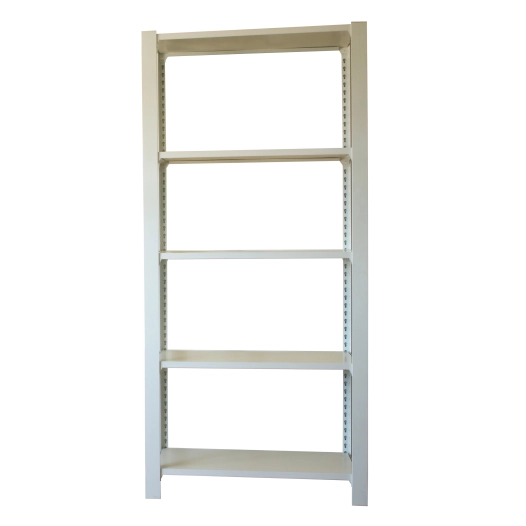 Etagère légère sans vis OFFICLICK 5/400 WOOD I.M. BLANC/BLANC BLANC 2100x900x400 - SIMONRACK