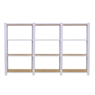 Etagère légère sans vis OFFICLICK 4/300 WOOD 2400 BLANC/OSB BLANC/OSB 1500x2400x300 - SIMONRACK