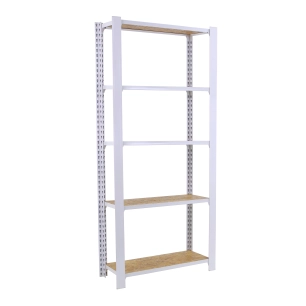 Etagère légère sans vis OFFICLICK 5/300 WOOD 800 BLANC/OSB BLANC/OSB 2100x800x300 - SIMONRACK