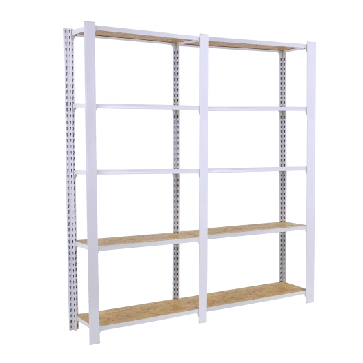 Etagère légère sans vis OFFICLICK 5/300 WOOD 1600 BLANC/OSB BLANC/OSB 2100x1600x300 - SIMONRACK