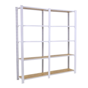 Etagère légère sans vis OFFICLICK 5/300 WOOD 1600 BLANC/OSB BLANC/OSB 2100x1600x300 - SIMONRACK
