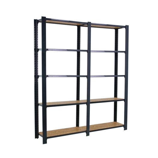 Etagère légère sans vis OFFICLICK 5/300 WOOD 1600 ANTRACITE/OSB ANTRACITE/OSB 2100x1600x300 - SIMONRACK