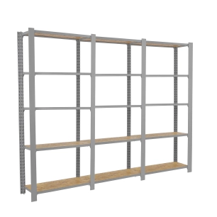 Etagère légère sans vis OFFICLICK 5/300 WOOD 2400 GRIS/OSB GRIS/OSB 2100x2400x300 - SIMONRACK