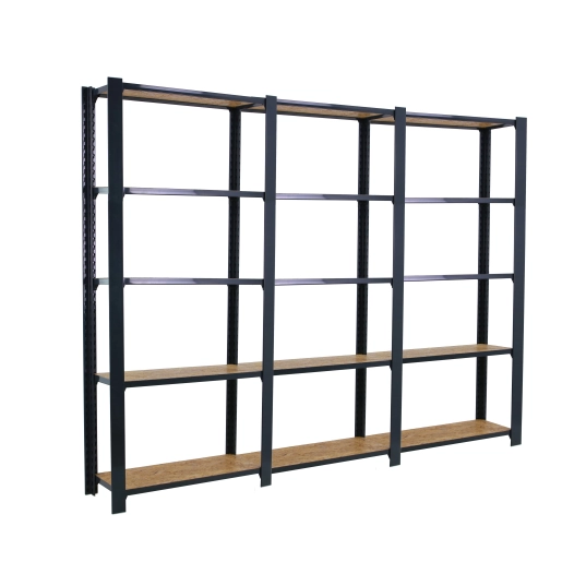 Etagère légère sans vis OFFICLICK 5/300 WOOD 2400 ANTRACITE/OSB ANTRACITE/OSB 2100x2400x300 - SIMONRACK