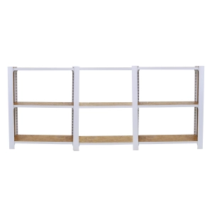 Etagère légère sans vis OFFICLICK 3/300 WOOD 2400 BLANC/OSB + PLAQUES 1000 BLANC/OSB 1000x2400x300 - SIMONRACK