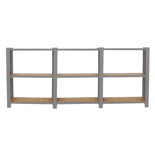 Etagère légère sans vis OFFICLICK 3/300 WOOD 2400 GRIS/OSB + PLAQUES 1000 GRIS/OSB 1000x2400x300 - SIMONRACK