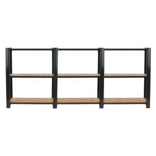 Etagère légère sans vis OFFICLICK 3/300 WOOD 2400 ANTRACI/OSB + PLAQUES 1000 ANTRACITE/OSB 1000x2400x300 - SIMONRACK