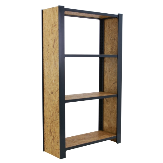 Etagère légère sans vis OFFICLICK 4/300 WOOD 800 ANTRACI/OSB + PLAQUES 1500 ANTRACITE/OSB 1500x800x300 - SIMONRACK