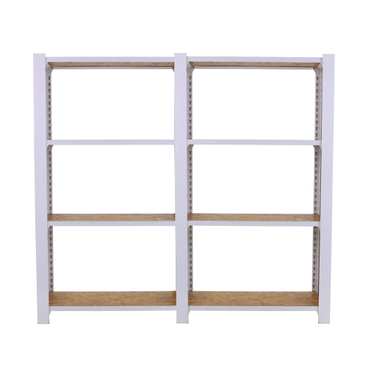 Etagère légère sans vis OFFICLICK 4/300 WOOD 1600 BLANC/OSB + PLAQUES 1500 BLANC/OSB 1500x1600x300 - SIMONRACK