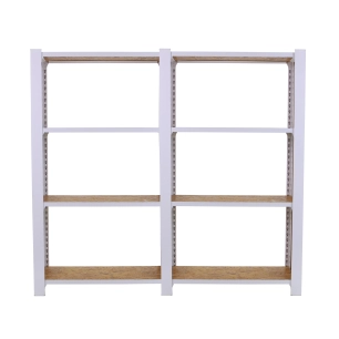 Etagère légère sans vis OFFICLICK 4/300 WOOD 1600 BLANC/OSB + PLAQUES 1500 BLANC/OSB 1500x1600x300 - SIMONRACK
