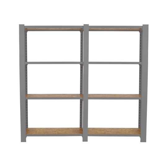 Etagère légère sans vis OFFICLICK 4/300 WOOD 1600 GRIS/OSB + PLAQUES 1500 GRIS/OSB 1500x1600x300 - SIMONRACK