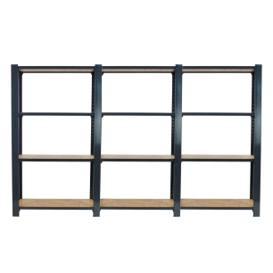 Etagère légère sans vis OFFICLICK 4/300 WOOD 2400 ANTRACI/OSB + PLAQUES 1500 ANTRACITE/OSB 1500x2400x300 - SIMONRACK