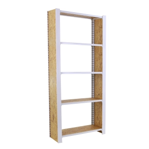 Etagère légère sans vis OFFICLICK 5/300 WOOD 800 BLANC/OSB + PLAQUES 2100 BLANC/OSB 2100x800x300 - SIMONRACK