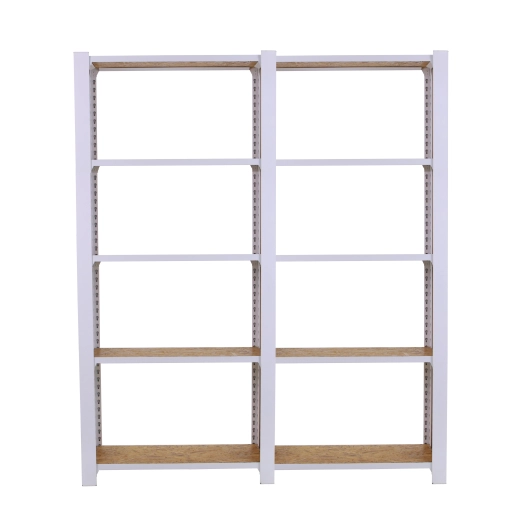 Etagère légère sans vis OFFICLICK 5/300 WOOD 1600 BLANC/OSB + PLAQUES 2100 BLANC/OSB 2100x1600x300 - SIMONRACK