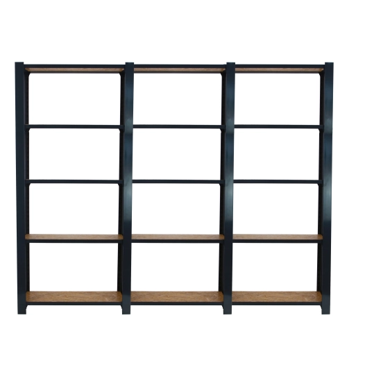 Etagère légère sans vis OFFICLICK 5/300 WOOD 2400 ANTRACI/OSB + PLAQUES 2100 ANTRACITE/OSB 2100x2400x300 - SIMONRACK