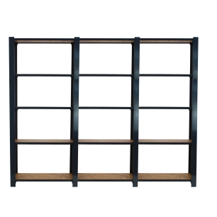 Etagère légère sans vis OFFICLICK 5/300 WOOD 2400 ANTRACI/OSB + PLAQUES 2100 ANTRACITE/OSB 2100x2400x300 - SIMONRACK