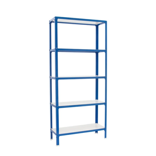 Etagère légère sans vis SIMONHOME CLICK WOOD MINI 5/300 BLEU/BLANC BLEU/BLANC 1800x800x300 - SIMONRACK