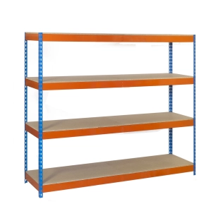 Etagère sans vis SIMONFORTE 1809-4 CHIPBOARD BLEU/ORANG/BOIS BLEU/ORANGE/BOIS 2000x1800x900 - SIMONRACK