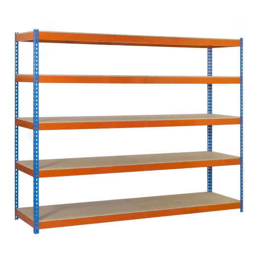 Etagère sans vis SIMONFORTE 2107-5 CHIPBOARD BLEU/ORANG/BOIS BLEU/ORANGE/BOIS 2000x2100x750 - SIMONRACK