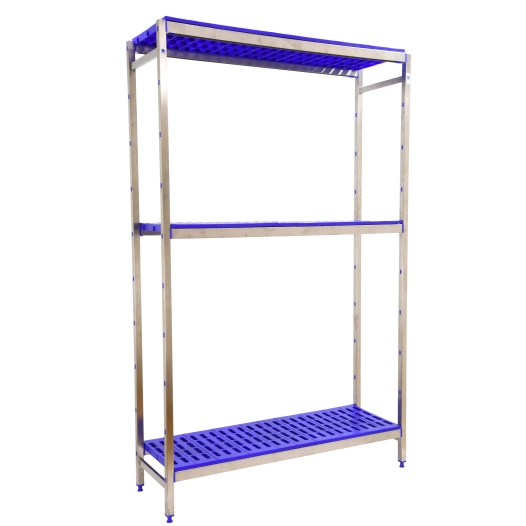 Etagère sans vis SIMONINOX INITIAL 3PP/1600x1660x500 A.INOX/BLEU 1600x1660x500 - SIMONRACK