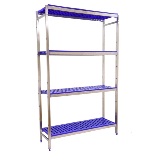 Etagère sans vis SIMONINOX INITIAL 4PP/1600x860x400 A.INOX/BLEU 1600x860x400 - SIMONRACK
