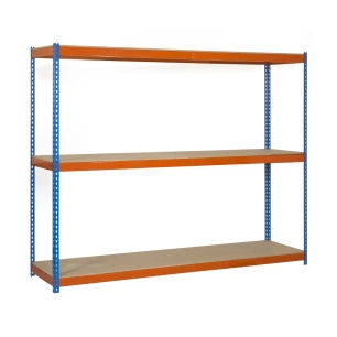 Etagère sans vis ECOFORTE 1804-3 CHIPBOARD BLEU/ORANG/BOIS BLEU/ORANGE/BOIS 2000x1800x450 - SIMONRACK
