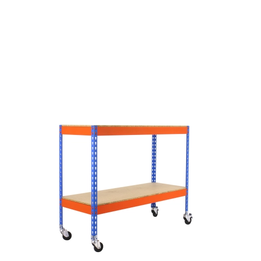 Etagère sans vis ECOFORTE MOB. 1507-2 CHIPBOARD 900 BLEU/ORANG/BOIS BLEU/ORANGE/BOIS 975x1500x750 - SIMONRACK