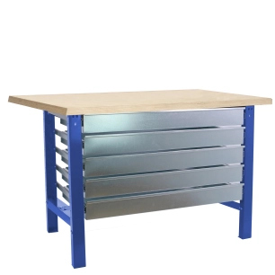 Etabli SIMONWORK BT6 MDF 5BOX 1500x750 BLEU/BOIS BLEU/MDF 865x1500x750 - SIMONRACK