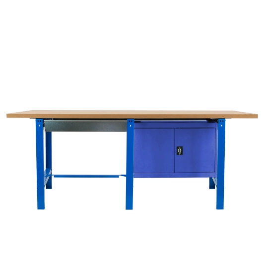 Etabli SIMONWORK BT6 MDF TANDEM 1BOX 1CAB 2100 BLEU/BOIS BLEU/MDF 865x2100x750 - SIMONRACK