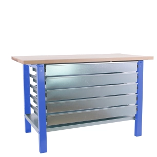 Etabli SIMONWORK BT6 PRO LAMINATE 5BOX 1500 BLEU/HÊTRE BLEU/HÊTRE 865x1500x750 - SIMONRACK