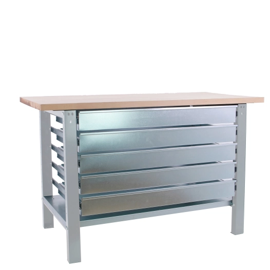 Etabli SIMONWORK BT6 PRO LAMINATE 5BOX 1800 GRIS/HÊTRE GRIS/HÊTRE 865x1800x750 - SIMONRACK