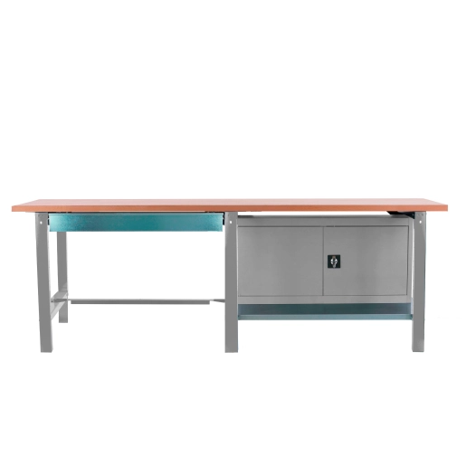 Etabli SIMONWORK BT6 PRO TANDE LAMINATE 1BOX 1CAB 2100 GR GRIS/HÊTRE 865x2100x750 - SIMONRACK