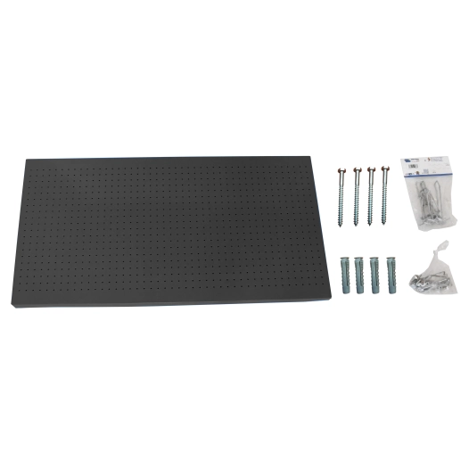 Panneau mural PANELCLICK 1500x400 ANTRACITE + 14 HOOK + 3 ACCE ANTRACITE 400x1500x35 - SIMONRACK