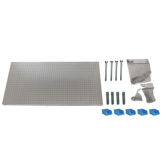 Panneau mural PANELCLICK 1500x600 GRIS + 22 HOOK + 8 ACCE GRIS 600x1500x35 - SIMONRACK