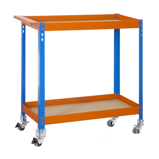 Etabli SIMONWORK WAGON 2/400 CHIPBOARD BLEU/ORANG/BOIS BLEU/ORANGE/BOIS 1030x900x400 - SIMONRACK