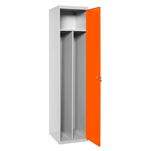 Casier-Armoire SIMONLOCKER PROF.DISM.SINGLE-DIV 1/1 400 INI GR/ORAN GRIS/ORANGE 1800x400x500 - SIMONRACK
