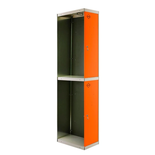 Casier-Armoire SIMONLOCKER PROF.DISM.TANDEM 1/2 400 ADDI GR/ORAN GRIS/ORANGE 1800x400x500 - SIMONRACK