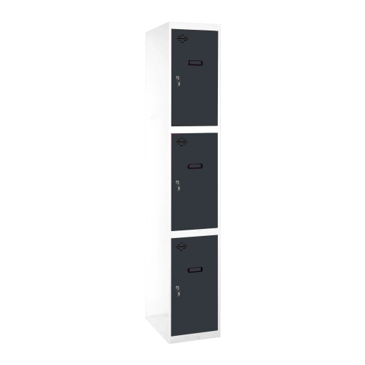 Casier-Armoire SIMONLOCKER PROF.DISM.3 PORTE 1/3 300 IN BL/AN BLANC/ANTRACITE 1800x300x500 - SIMONRACK